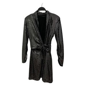 SEQUIN ROMPER IN BLACK